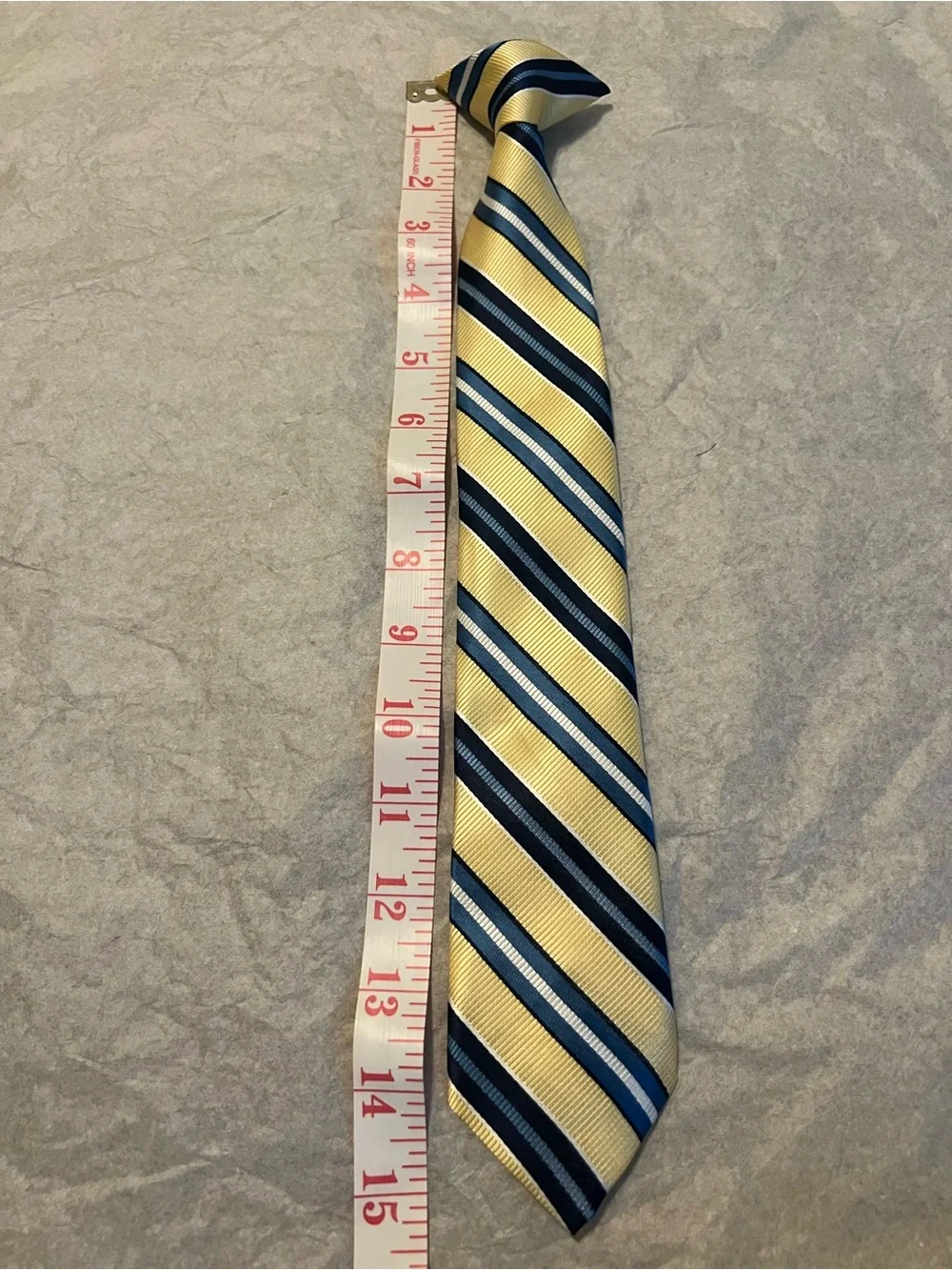 Yellow and Navy Striped Kids Tie